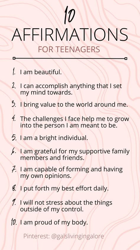 Affirmation Quotes For Daughter, Morning Affirmations Before School, High Grade Affirmation, Daily Affirmations For High School Students, Middle School Positive Affirmations, Encouragement For Teens, Words Of Encouragement For Teenage Girl, Goals For Teens, Positive College Affirmations