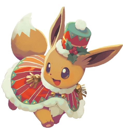 150% Pokemon Christmas Pokemon, Eevee Cute, Pokemon Christmas, 150 Pokemon, Pikachu Art, Pokemon Eeveelutions, Eevee Evolutions, Cute Pokemon Pictures, Anime Christmas