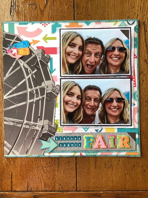 Fair Scrapbook Pages, Fall Scrapbook Layouts, Fall Scrapbook, Amusement Parks, Diy Creative Crafts, Memory Books, Layout Ideas, Diy Creative, Scrapbook Ideas