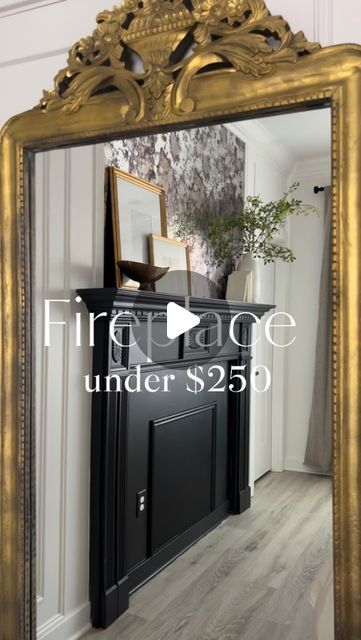 Alexandra Levy Interiors on Instagram: "If you’re looking for an affordable way to create a focal point in your space, this one’s for you! 🙌

I realize that this fireplace is non functional, but it looks amazing and completely elevated the room to feel more luxurious! We did this for under $228 total including the top mirrored portion.😍

What you’ll need:
1.) fireplace mantle of choice (fb marketplace always has great quality at a low cost 
2.) casing for mirror above mantle
3.) one piece of trim to go over edges of painted box 
4.) two shades of paint for inside mantle and “firebox”
5.) wall covering for over fireplace 

Here’s how:

1.) pick a mantle of your choice

2.) depending on desired color, either paint or stain your mantle. If you like the color as is then ignore this step 😘 Mirror Above Mantle, Mirror Above Fireplace, Living Room Mantle, Den Ideas, Painted Box, Luxe Interiors, Glam Decor, Fireplace Mantle, 1k Views