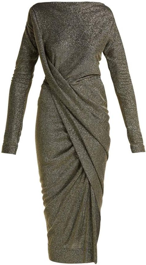 Donna Karan Dress, Draped Midi Dress, Soft Dramatic, Wardrobe Makeover, Draped Midi Dresses, Vivienne Westwood Anglomania, Wrap Dresses, Fall Clothes, Neutral Fashion