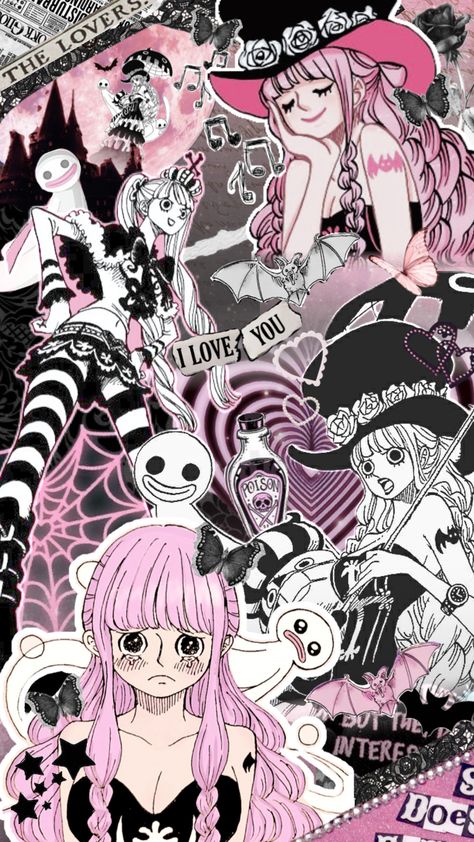 #onepiece #perona #manga #anime #y2k #black #pink #blackpink #wallpaper Anime Y2k, One Piece Fairy Tail, One Piece Aesthetic, One Piece Bounties, Emo Art, One Piece Wallpaper Iphone, Blackpink Wallpaper, Pink One Piece, Anime Cover Photo