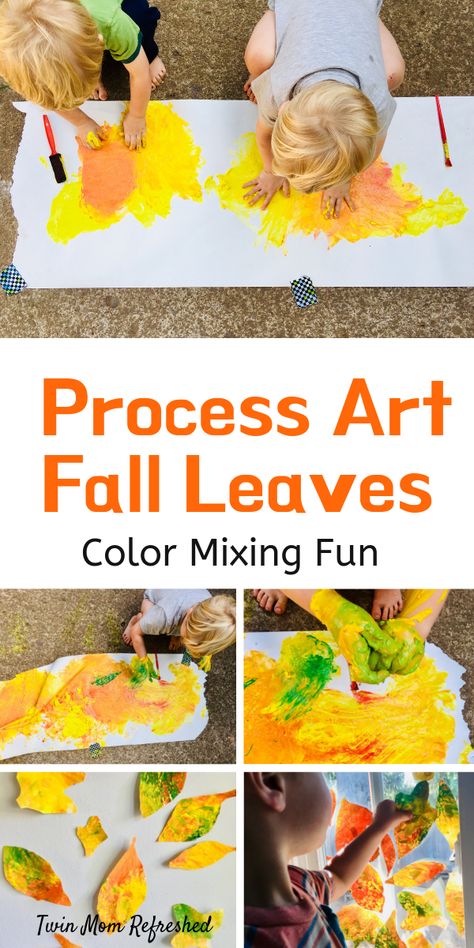 Looking for Toddler November Crafts?  Try this toddler process art fall leaf painting craft!  Toddlers will learn about fall and autumn with this activity and mix paint to create their own fall leaves! #toddlers #preschool Autumn Art Activities For Preschool, November Art For Toddlers, Leaf Activities For Toddlers, Fall Art For Toddlers, Fall Process Art, Process Art For Toddlers, Fall Leaf Painting, Fall Activities For Toddlers, Fall Crafts For Toddlers