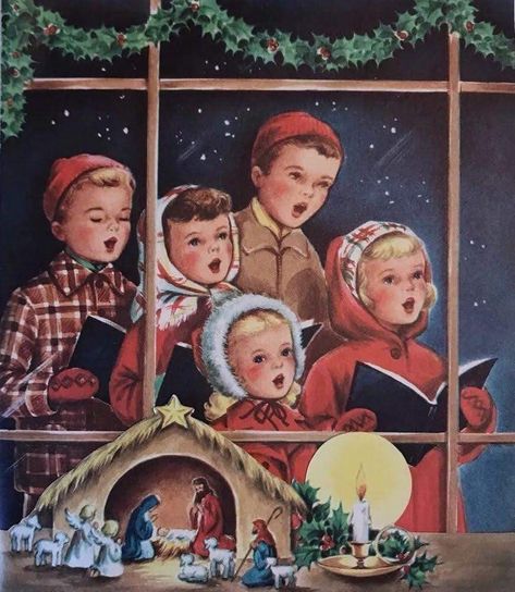 Christmas Hope, Christmas Caroling, Christmas Carolers, Vintage Christmas Images, Christmas Carols, Old Christmas, Images Vintage, Christmas Past, Christmas Memory