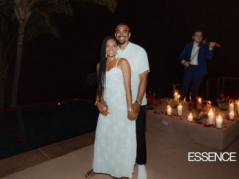 Exclusive: Jalen Hurts And Bry Burrows Are Engaged! | Essence Black Celebrity Couples, College Sweethearts, Black Future, Popped The Question, Essence Festival, Romantic Backdrop, Jalen Hurts, Newly Engaged Couple, Black Celebrities