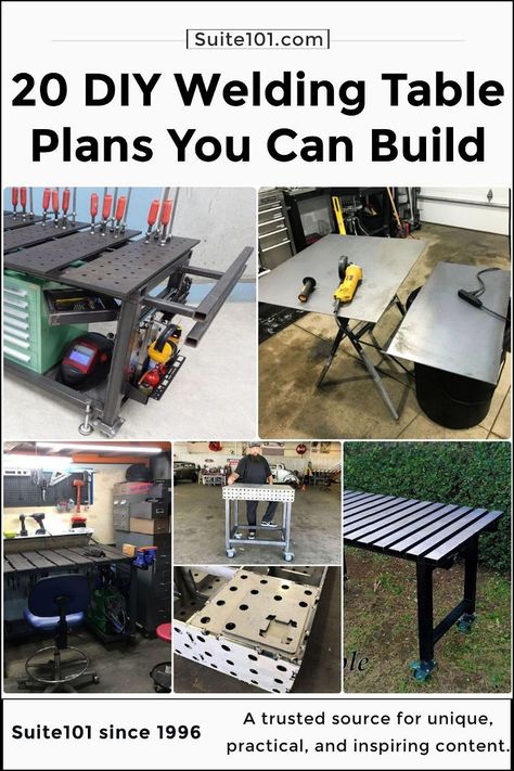 20 Homemade DIY Welding Table Plans and Ideas Welding Bench Ideas, Welding Tables Ideas, Diy Welding Table, Welding Table Plans, Welding Bench, Welding Table Diy, Welding Tables, Diy Projects Plans, Welding And Fabrication