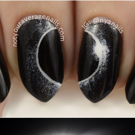 indiegirl 10 Free Gels on Instagram: "We love this design by @nyanails for the solar eclipse #eclipsenails #gelmani #nailart #blacknails" Gel Mani, Solar Eclipse, Black Nails, Our Love, Nail Ideas, Love This, Solar, Nail Art, Nails