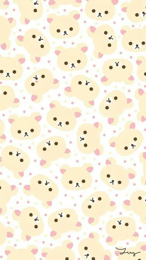 Rilakkuma Wallpaper, Kawaii Wallpapers, Ios Theme, Wallpaper Themes, Kawaii Background, Iphone Video, Whatsapp Wallpaper, Cute Wallpaper For Phone, Bear Wallpaper