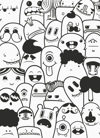 Image shared by Daniela Camacho. Find images and videos about black and white, people and backgrounds on We Heart It - the app to get lost in what you love. Doodle Monster, Doddle Art, Arte Doodle, Doodle Characters, Cool Doodles, Graffiti Doodles, Doodle Art Drawing, Doodle Inspiration, Easy Doodle Art