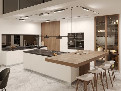 T Shaped Kitchen Island, U Shaped Kitchen Island, Big Kitchen Design, Kitchen With Big Island, Double Island, Double Island Kitchen, Kitchen Triangle, Kitchen Design With Island, Kitchen Addition