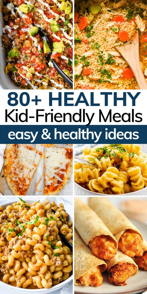 Quick And Easy Dinner Recipes For Family Kids Picky Eaters, Family Friendly Meals Healthy, Lunch Ideas Kids At Home Meals Easy, Kid Friendly Clean Eating Recipes, Kid Friendly Healthy Crockpot Meals, Kid Menu Ideas, Meals That Hide Vegetables, Dinner With Hidden Veggies, Recipes For Kids To Make Dinner