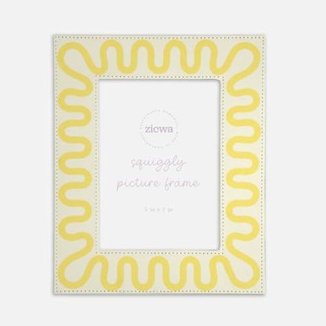 5x7 Wavy Picture Frame – Unique Squiggly Design, Leather-Like Photo Frame for Home Décor, Office, Gallery Wall, and Gifts (Yellow) Office Gallery Wall, Album Frames, Kitchen Clothes, Home Décor, Wedding Accessories, Picture Frame, Photo Album, Photo Frame, Picture Frames