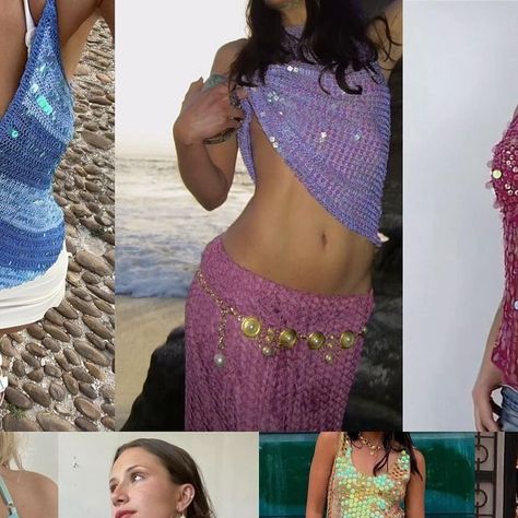 Elydiarose on Instagram: "mermaid top 𓇼 available www.elydiarose.co.uk 𓇼
.
.
#coachellaoutfit #coachella2024 #vintage #siren #sirencore #mermaid #vintagestyle #thriftstorefinds" Sirencore Outfits, Portugal Fits, Y2k Mermaid, Sirens Fashion, 90s Office, Mermaid Top, Mermaid Core, Water Nymphs, Mermaid Outfit