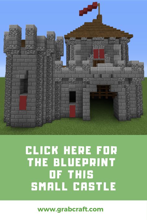 Small Castle - MineCraft Blueprint. GrabCraft.com is your number one source for Minecraft building ideas with over 6500 blueprints. Let’s build together! Mini Castle Minecraft, Small Castle Minecraft, Small Minecraft Castle, Minecraft Small Castle, Pretty Minecraft Houses, Midevil Castle, Minecraft Blueprint, Castle Blueprints, Castle Minecraft