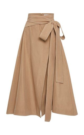 Khaki Midi Skirt by Rachel Gilbert Resort 2019 Bridesmaid Dresses Ideas, Long Skirt Fashion, Long Skirt Outfits, Rachel Gilbert, Fashion Drawing Dresses, Sequence Work, Dresses Ideas, Fashion Design Clothes, Cute Skirts