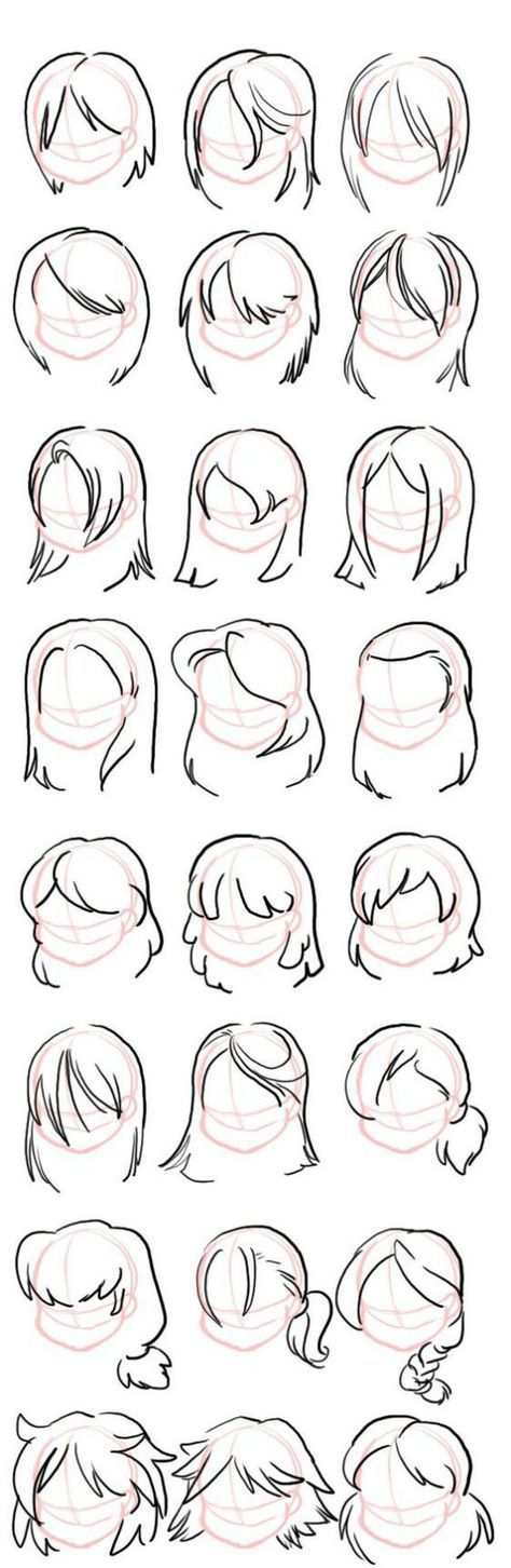 Drawing Tips Anime, Hairstyles For Short Hair Drawing, Draw Hairstyles, Short Hair Drawing, Quick And Easy Hairstyles, How To Draw Anime, Drawing Hair Tutorial, Cartoon Artist, Manga Tutorial