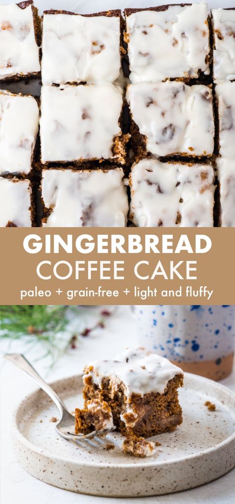 Gingerbread Coffee Cake, Paleo Coffee Cake, Paleo Gingerbread, Healthy Gingerbread, Classic Coffee Cake, Gingerbread Coffee, Paleo Christmas, Pop Christmas, Aip Breakfast