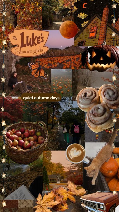 Halloween Wallpaper Gilmore, Fall Qoute Wallpaper, Fall Collage, Fall Mood Board, Cute Fall Wallpaper, Autumn Magic, Pumpkin Spice Season, Fall Feels, Fall Halloween Decor