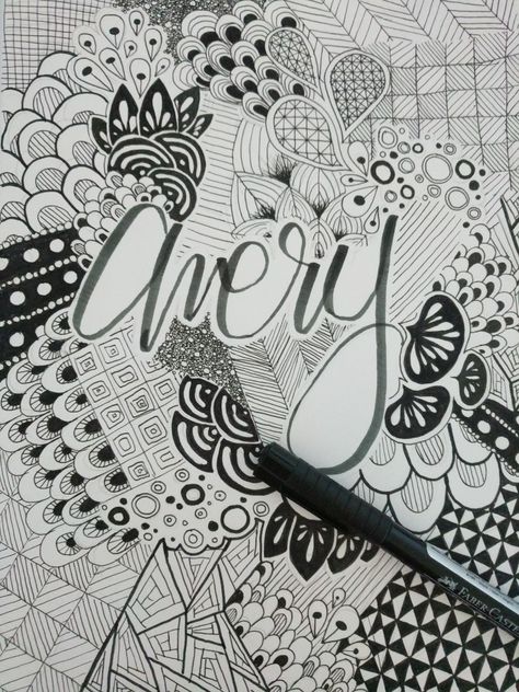 Zentangle created around my name! Took about 3 hours. Name Art, Bible Journaling, My Name, Art Inspo, Arts And Crafts, Bible, Art