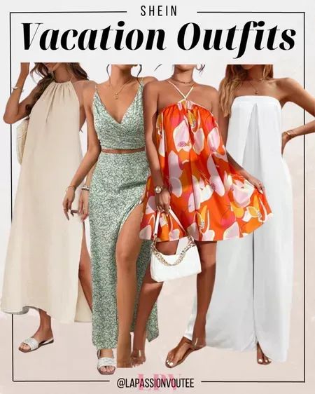 Women Island Outfits, Vacation Outfits From Shein, Shein Beach Outfit Ideas, Puerto Rico Outfits Shein, Shein Holiday Outfits, Shein Beach Outfits, Shein Vacation Outfits Baddie, Outfit Ideas Summer Shein, Vacation Outfits Shein