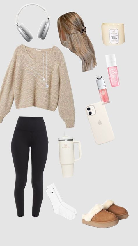 outfit lazy day Cute Lazy Day Outfits For Winter, Casual School Outfits Lazy Days, Cold Lazy Day Outfit, Winter Lazy Outfits, Comfy School Outfits Lazy Days, Lazy Day Aesthetic, Chill Day Outfit, Lazy Winter Outfits, Sick Day Outfit