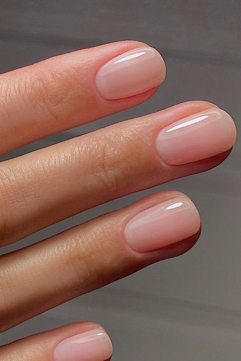 Fun Easy Supper Ideas, Clear Gel Manicure Short Nails, Nail Inspo Pedicure, Elegant Shellac Nails, Clean And Natural Nails, Sheer Polish Nails, Dazzle Dry Livin La Vida Yoga, American Manicure Short Nails, Russian Manicure Natural