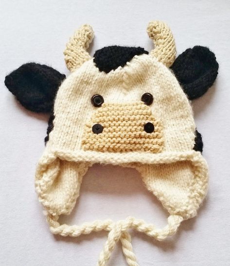 Elephant Hat, Cow Hat, Crochet Animal Hats, Chicken Hats, Holstein Cow, Silly Hats, Hat For Kids, Crochet Kids Hats, Knitted Hats Kids