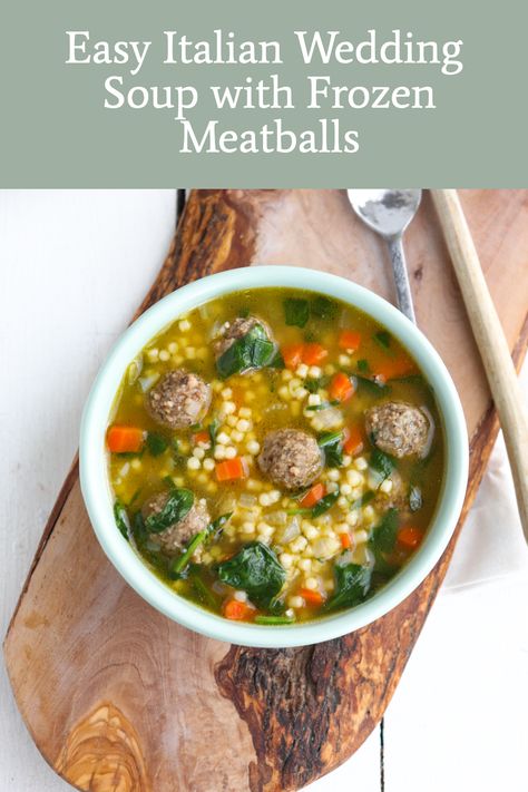 Meatball Soup Frozen Meatballs, Italian Wedding Soup Freezer Meal, Easy Wedding Soup With Frozen Meatballs, Crockpot Italian Wedding Soup Easy, Crockpot Wedding Soup Easy, Frozen Meatball Soup Crockpot, Slow Cooker Italian Wedding Soup Frozen Meatballs, Orzo Meatball Soup, Meatball Soup With Frozen Meatballs