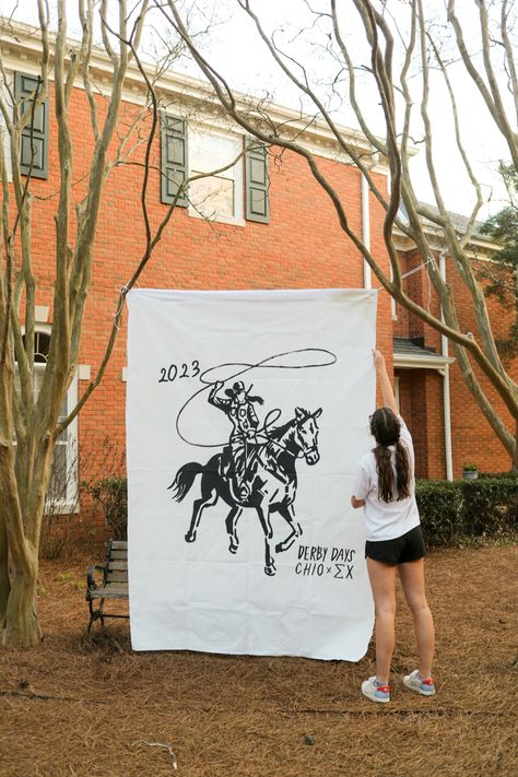 Derby Days Sigma Chi, Sigma Chi Derby Days Banner, Frat Banner, Sorority Banner Ideas, Greek Designs, Sorority Pins, Sorority Banner, Aesthetic 2023, Sigma Chi