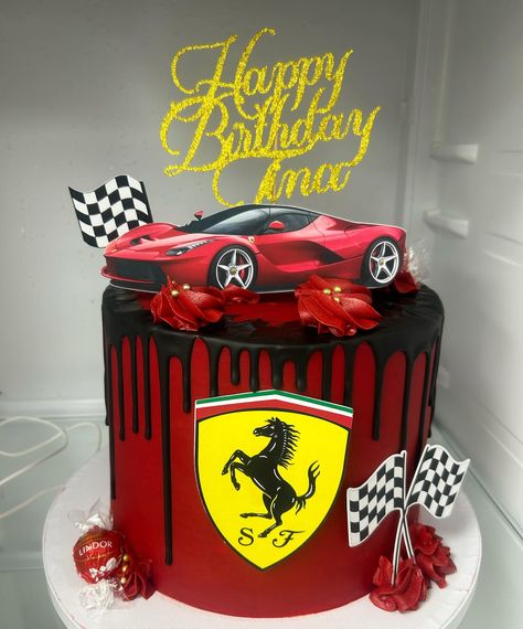 Ferrari cake ❤️🏎️🏁 #ferraricake #birthdaycake F1 Cake Ideas, F1 Birthday Party Ideas Ferrari, Ferrari Birthday Cake, Ferrari Cakes For Boys, Ferrari Cakes For Men, Birthday Cake Lamborghini, Cake Ideas For Men, Lamborghini Cake, Ferrari Cake