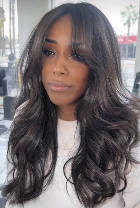 Layered Haircuts For Long Hair Black Women, Full Closure Sew In Hairstyles, Closure Install, Hairstyles Braid, Beautiful Black Hair, Hollywood Hair, Silk Press, Hair Color And Cut, Hairstyles Braids