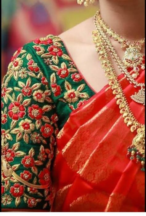 Wedding Aari Work Blouse, Work Blouse Hand Designs, Work Blouse Designs Latest, Work Blouse Designs, Latest Bridal Blouse Designs, Latest Blouse Designs Pattern, Long Gown Design, Traditional Blouse Designs, New Saree Blouse Designs