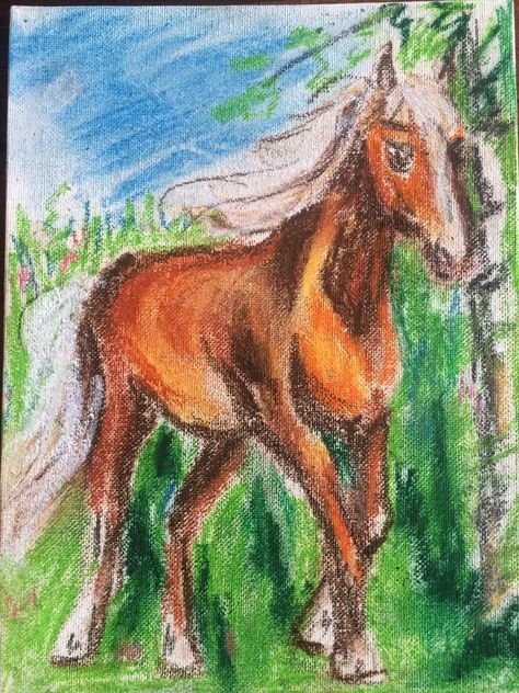 Horse Pastel crayons on canvas Sketch 2019 Horse Pastel Drawing, Canvas Sketch, Giorgio De Chirico, Beach Drawing, Painting Pastel, Pastel Crayons, Western Paintings, Kids Art Class, Best Drawings