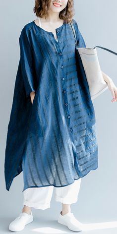 Baggy Dresses, Dress Trendy, Simple Kurta Designs, Cotton Kurti Designs, Linen Fashion, Casual Wear Dress, Kurta Designs Women, Linen Maxi Dress, Designs For Dresses