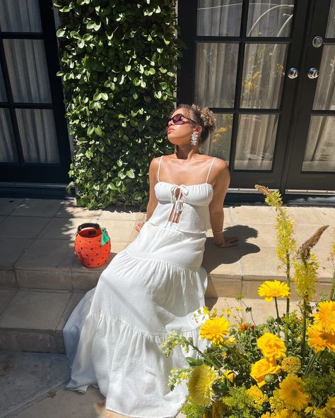 summer whites with pops of florals and fruit 🤍🌼🍓✨ • • • #summeroutfitinspo #outfitinspo #outfitinspiration #outfitinspo2024 #outfitinspirationforsummer #streetstyle #summeroutfitinspo2024 #maxiskirt #maxiskirtoutfit linen set, white linen, tiered maxi skirt, summer style White Floral Skirt Outfit, White Maxi Skirt Outfit, Maxi Skirt Summer, Floral Skirt Outfits, White Floral Skirt, White Maxi Skirts, Maxi Skirt Outfits, Tiered Maxi Skirt, Skirt Summer