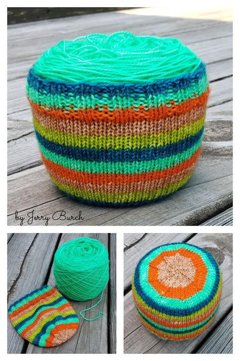 Piece of Cake Yarn Cozy Free Knitting Pattern Yarn Cozy, Crochet Blouse Free Pattern, Christmas Potholders, Brioche Knitting, Awesome Crafts, Cake Holder, Yarn Holder, Free Yarn, Yarn Cake