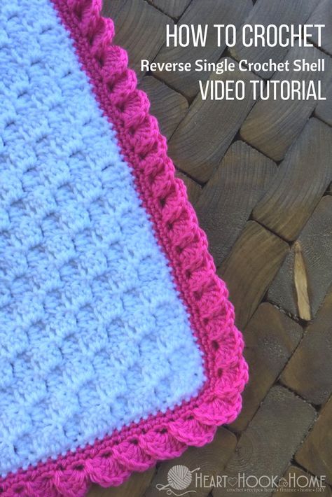 How to Crochet: Reverse Shell Crochet Border using Single Crochet http://hearthookhome.com/crochet-border-reverse-shell-using-single-crochet/?utm_campaign=coschedule&utm_source=pinterest&utm_medium=Ashlea%20K%20-%20Heart%2C%20Hook%2C%20Home&utm_content=How%20to%20Crochet%3A%20Reverse%20Shell%20Crochet%20Border%20using%20Single%20Crochet Crochet Blanket Edging Free Pattern, Crochet Pouches, Crochet Blanket Border, Crochet Edging Pattern, Border Stitch, Crochet Bears, Crochet Blanket Edging, Reverse Single Crochet, Crochet Border Patterns