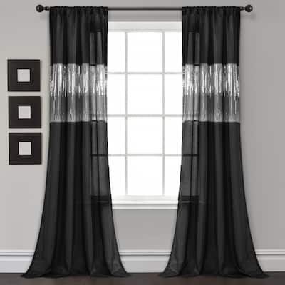 Black And Silver Curtains, Sky Window, Color Block Curtains, Contemporary Curtains, Luxury Curtains, Sky Collection, Lush Decor, Grey Panels, Complimentary Colors