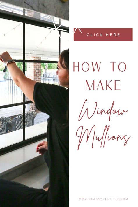 How to Make Window Mullions Black Window Trim Interior Diy, Diy Grid Window, Adding Window Mullions, Add Grid To Glass Door, Black Door With White Grids, Diy Mullions For Windows, Diy Black Windows, Mullions For Windows, Painting Sliding Glass Doors Black