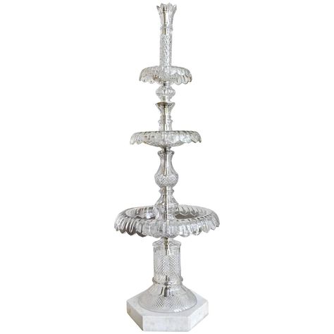 Monumental 19th Century Baccarat Crystal Table Fountain Champagne Fountain, Table Fountain, Indoor Water Fountains, Crystal Table, Glass Centerpieces, 19th Century Style, Baccarat Crystal, Table Style, Baccarat