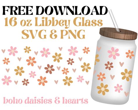 Libbey Glass Can Svg Free, Libbey Glass Svg Free, Flowers Feed, Daisy Background, Can Wrap Svg, Spring Floral Wreath, Glass Can Wrap, Weeding Tools, Libbey Glass Can