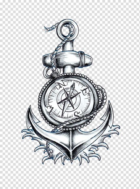 Anker Tattoo Design, Marine Tattoos, Navy Tattoos, Sailor Tattoos, Anchor Tattoo Design, Anker Tattoo, Compass Tattoo Design, Anchor Tattoos, Nautical Tattoo