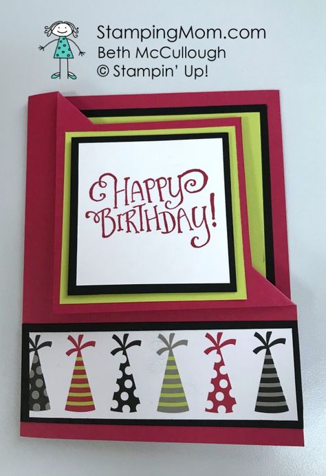 Wicked Folds-Pal's Blog Hop | Masculine 80th Birthday Cards, Su 80th Birthday Cards, Birthday Stampin Up Cards, 80th Birthday Ideas, Box Cards Tutorial, Stampin Up Birthday Cards, 80th Birthday Cards, Star Paper, Handmade Card Making