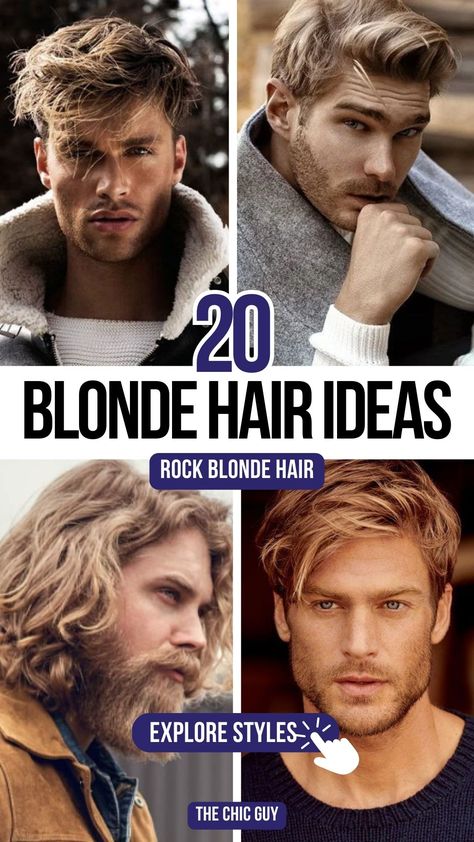 20 Trendy Blonde Hairstyles for Men to Rock in 2024 Ginger Blonde Hair Men, Low Taper Blonde Hair, Men’s Short Blonde Haircut, Blonde Fade Haircut Men, Blonde Tips On Brown Hair Men, Men’s Hair Styles Blonde, Blonde Hair Men Hairstyles, Fade Haircut Blonde, Men Hair Highlights Ideas