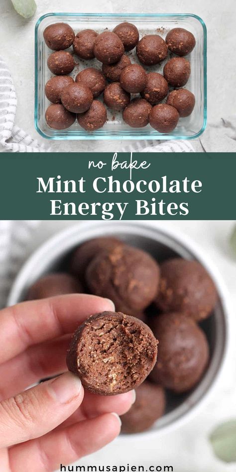 Paleo Energy Bites No Bake, Mint Chocolate Chip Protein Balls, Chocolate Peppermint Protein Balls, Mint Chocolate Protein Balls, No Cook Protein Meals, Low Sugar Protein Balls, Mint Protein Balls, Chocolate Energy Bites, Chocolate Protein Bites