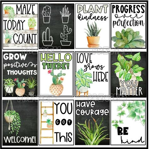 Plant Classroom Decor Bundle Succulent Classroom Decor Ideas, Succulent Classroom Decor, Plant Themed Classroom, Plant Classroom Decor, Succulent Classroom, Plant Classroom, Garden Theme Classroom, Office Decor Themes, College Advisor