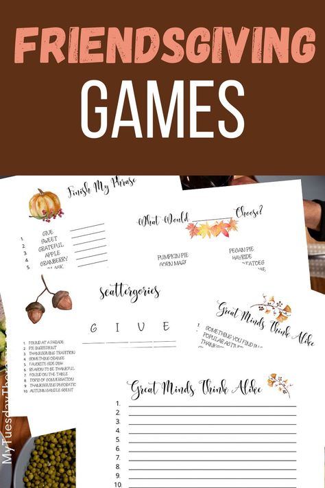 Friendsgiving game ideas. Friendsgiving game printables. Friendsgiving ideas. Thanksgiving games. Fall game printables. Friendsgiving At Work, Friendsgiving Work Ideas, Work Friendsgiving Ideas, Friendsgiving Ice Breakers, Friends Giving Game Ideas, Friendsgiving Printables Free, Friendsgiving Games Free Printable, Friendsgiving Ideas For Teens, Friendsgiving Favor Ideas