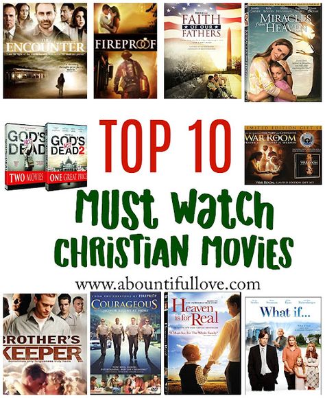 Top 10 Must Watch Christian Movies - A Bountiful Love Christian Movies To Watch, Best Christian Movies, Christian Family Movies, Good Christian Movies, Faith Based Movies, Movie To Watch List, Christian Family, Movies Of All Time, Christian Movies