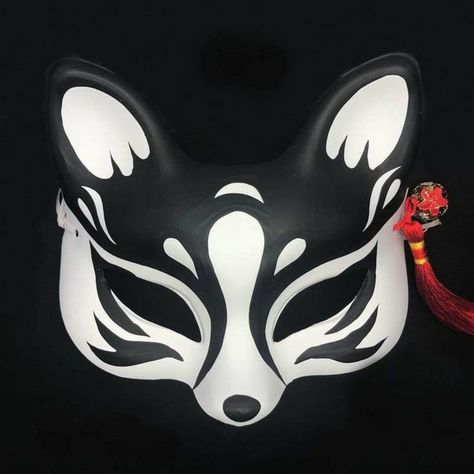 Kitsune Mask Black, Japanese Kitsune Mask, Japanese Fox Mask, Japanese Kitsune, Japanese Fox, Kitsune Mask, Disc Style, Kitsune Fox, Fox Mask