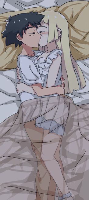 Ash And Lillie, Satoshi Pokemon, Solgaleo Pokemon, Amphibia Fanart Ships, Pokemon Umbreon, Pokemon Ash And Serena, Sleeping Together, Arte Do Kawaii, Pokemon Alola